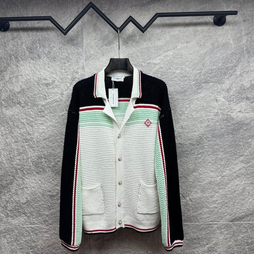 Casablanca Stripe Detail Cardigan